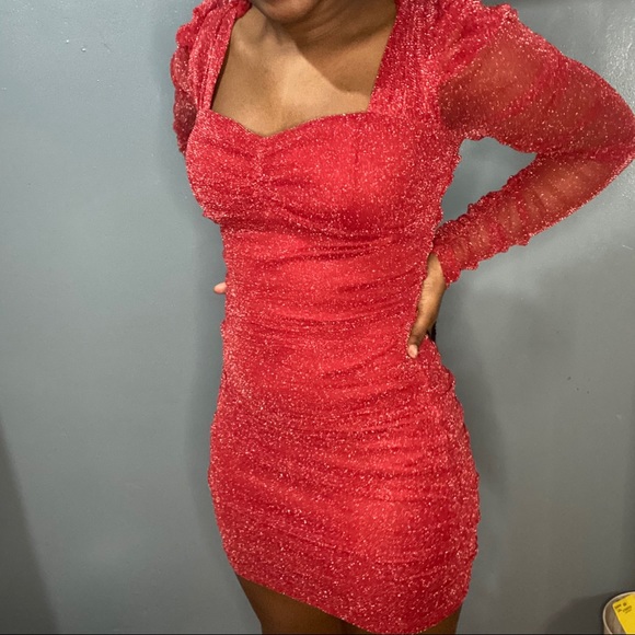 Sparkly Red Party Dress - Picture 1 of 7